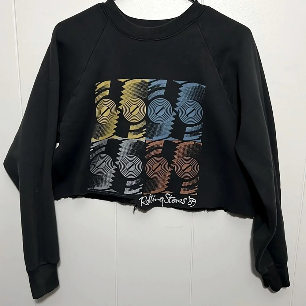 Vintage Hard To Find Rolling Stones 1989 Crewneck Sweater Fruit Of The Loom Tag